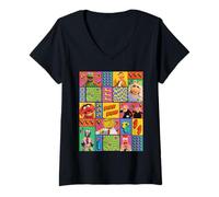 Mujer Disney The Muppets 50th Anniversary Muppet Show Box Collage Camiseta Cuello V