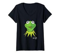 Mujer Disney The Muppets Kermit the Frog Big Face Camiseta Cuello V