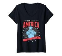 Mujer Disney The Muppets Sam Eagle America A True Patriot USA Camiseta Cuello V