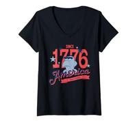 Mujer Disney The Muppets Sam Eagle America Since 1776 USA 250th Camiseta Cuello V