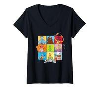 Mujer Disney The Muppets Stars of the Muppet Show Character Grid Camiseta Cuello V