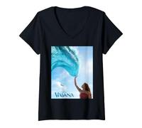 Mujer Disney Vaiana Live-Action Movie 2026 Ocean Wave Logo Poster Camiseta Cuello V