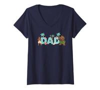 Mujer Disney Vaiana & Maui Dad Family Trip Vacation Matching Camiseta Cuello V