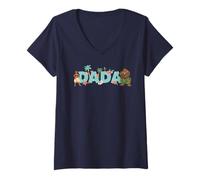 Mujer Disney Vaiana & Maui Dada Family Trip Vacation Matching Camiseta Cuello V