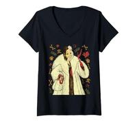 Mujer Disney Villains Cruella De Vil Vintage Art Style Collage Camiseta Cuello V