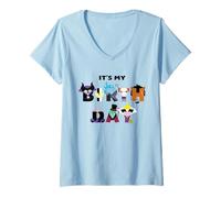 Mujer Disney Villains "It's My Birthday" Big Character Letters Camiseta Cuello V