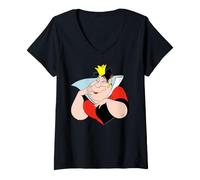 Mujer Disney Villains Queen of Hearts Smiling Alice in Wonderland Camiseta Cuello V