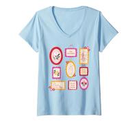 Mujer Disney Winnie the Pooh Cross Stitch Frames 100th Anniversary Camiseta Cuello V