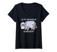 Mujer Disney Winnie the Pooh Eeyore "Is it Monday Already?" Funny Camiseta Cuello V