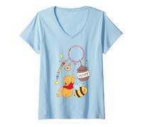 Mujer Disney Winnie the Pooh Fashion Bag Charm Camiseta Cuello V