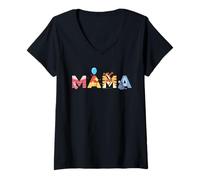Mujer Disney Winnie the Pooh & Friends Mama Mother's Day Birthday Camiseta Cuello V