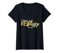 Mujer Disney Winnie the Pooh & Friends Script Logo Vacation Trip Camiseta Cuello V