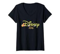 Mujer Disney Winnie the Pooh Script Logo 2026 Vacation & Trip Camiseta Cuello V