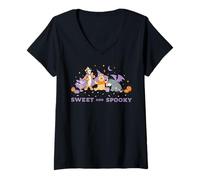 Mujer Disney Winnie the Pooh Sweet and Spooky Halloween Candy Camiseta Cuello V