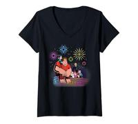 Mujer Disney Wreck-It Ralph & Friends New Year's Eve Fireworks Camiseta Cuello V