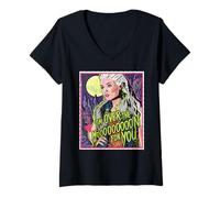 Mujer Disney ZOMBIES Addison "Over the Moon for You" Pop Art Style Camiseta Cuello V