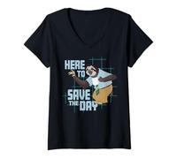 Mujer Disney Zootopia 2 Flash Sloth Here to Save The Day Funny Camiseta Cuello V