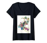 Mujer Disney Zootopia 2 Multi-Character Chase Official Poster Art Camiseta Cuello V