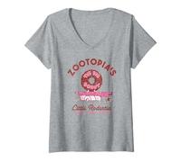 Mujer Disney Zootopia The Big Donut from Little Rodentia Poster Camiseta Cuello V