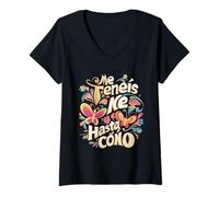 Mujer Disseny Fun. Me tenéis hasta el coño, Día de la Madre Camiseta Cuello V