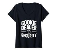 Mujer Distribuidor de Galletas Escuadrón de Seguridad Divertido Amante de Las Camiseta Cuello V