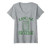 Mujer Distribuidor Local de Masa Madre Divertido Panadero Camiseta Cuello V