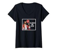Mujer Diversión 90s Jesucristo Colaborar y escuchar Church Christian Camiseta Cuello V