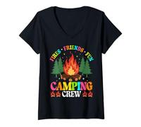 Mujer Diversión aventura de campamento de Fires Friends Camiseta Cuello V