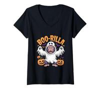Mujer Diversión Fantasma de Primates Boo-Rilla Camiseta Cuello V