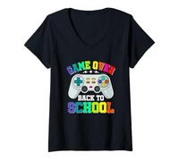 Mujer Diversión para jugadores de regreso a la escuela Camiseta Cuello V