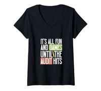 Mujer Diversión y Juegos - Shock de auditoría Camiseta Cuello V