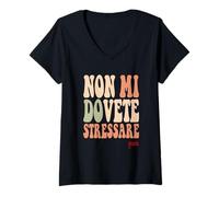 Mujer divertenti per uomini e Donne che Non Devi stressarmi Grazie Camiseta Cuello V