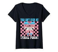 Mujer Divertida bandera transgénero del orgullo trans Esta no es mi forma final Camiseta Cuello V