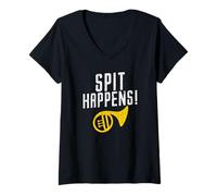 Mujer Divertida Camisa de Cuerno francés, Regalo de Banda de Marcha Camiseta Cuello V