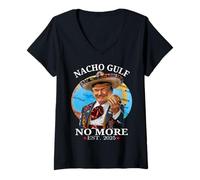Mujer Divertida Camisa de Trump Nacho Gulf No More Trump Merchandise Camiseta Cuello V