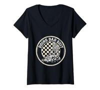 Mujer Divertida Camiseta cómica con Forma de Esqueleto para papá cortando el césped para el Día del Padre 2 Camiseta Cuello V