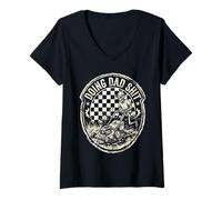 Mujer Divertida Camiseta cómica con Forma de Esqueleto para papá cortando el césped para el Día del Padre 1 Camiseta Cuello V