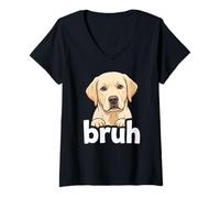 Mujer Divertida Camiseta con Memes para Amantes de los Perros, con Forma de Bruja de Labrador Retriever Camiseta Cuello V
