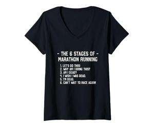 Mujer Divertida Camiseta de Corredor de maratón para etapas de Correr Camiseta Cuello V