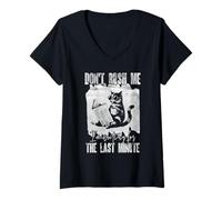 Mujer Divertida camiseta de procrastinación de gatos para amantes del café introvertidos Camiseta Cuello V