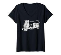 Mujer Divertida Camiseta gramática de búho para Profesores de inglés y Nerds de Palabras Camiseta Cuello V