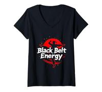 Mujer Divertida Cita de Artes Marciales Regalo energía Camiseta Cuello V