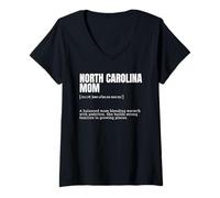 Mujer Divertida definición Amorosa de mamá de Carolina del Norte, cumpleaños Camiseta Cuello V