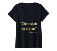 Mujer Divertida Escritura Sarcasmo Thou Shall Not Try Me Mood 24 7 Regalo Camiseta Cuello V