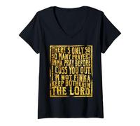 Mujer Divertida fe cristiana Tantas oraciones es una oración antes Camiseta Cuello V