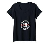 Mujer Divertida Insignia de Enfermera de ruiseñor de trinquete RN Diciendo Camiseta Cuello V