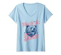 Mujer Divertida mamá Oso sarcástica: en Primer Lugar, Soy una Delicia Retro Camiseta Cuello V