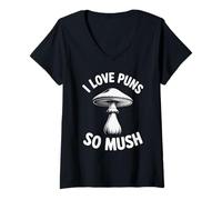 Mujer Divertida micología de Hongos: Me encantan los Juegos de Palabras, Tan Papilla Camiseta Cuello V