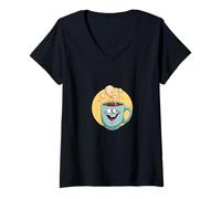 Mujer Divertida Taza DE CAFÉ DISEÑO. Sonrisa Y Sonrisa Taza DE CAFÉ Camiseta Cuello V