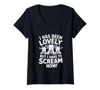 Mujer Divertidas Cabras Gritando He Sido Encantadora Pero Mujeres Hombres Camiseta Cuello V
